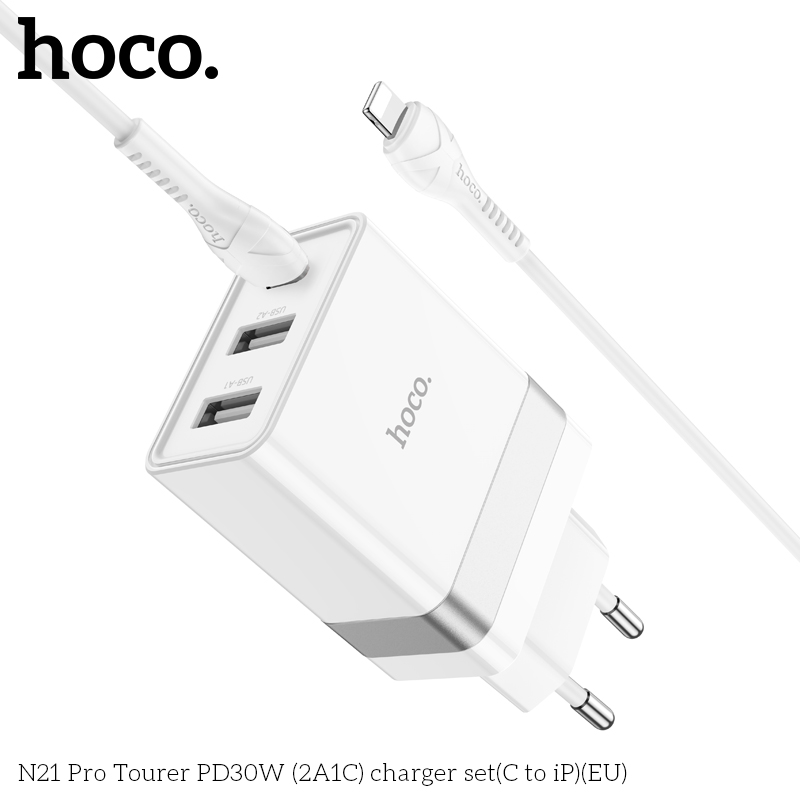 bo sac hoco n21 pro tourer pd30w type c to lightning hocoborofone.vn