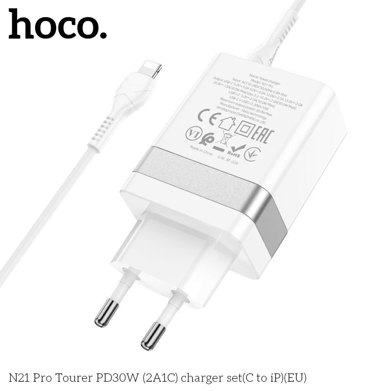 bo sac hoco n21 pro tourer pd30w type c to lightning hocoborofone.vn
