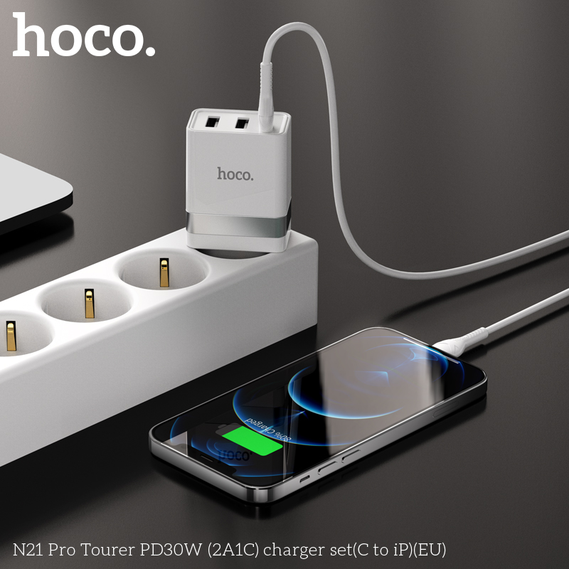 bo sac hoco n21 pro tourer pd30w type c to lightning hocoborofone.vn