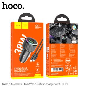Bộ Sạc Ô Tô Hoco NZ14A Type-C to Lightning PD20W QC3.0