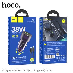 Bộ Sạc Xe Ô Tô Z52 Hoco TypeC To Lightning