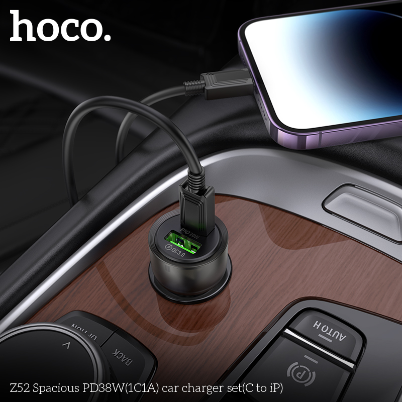 Bộ Sạc Xe Ô Tô Z52 Hoco TypeC To Lightning