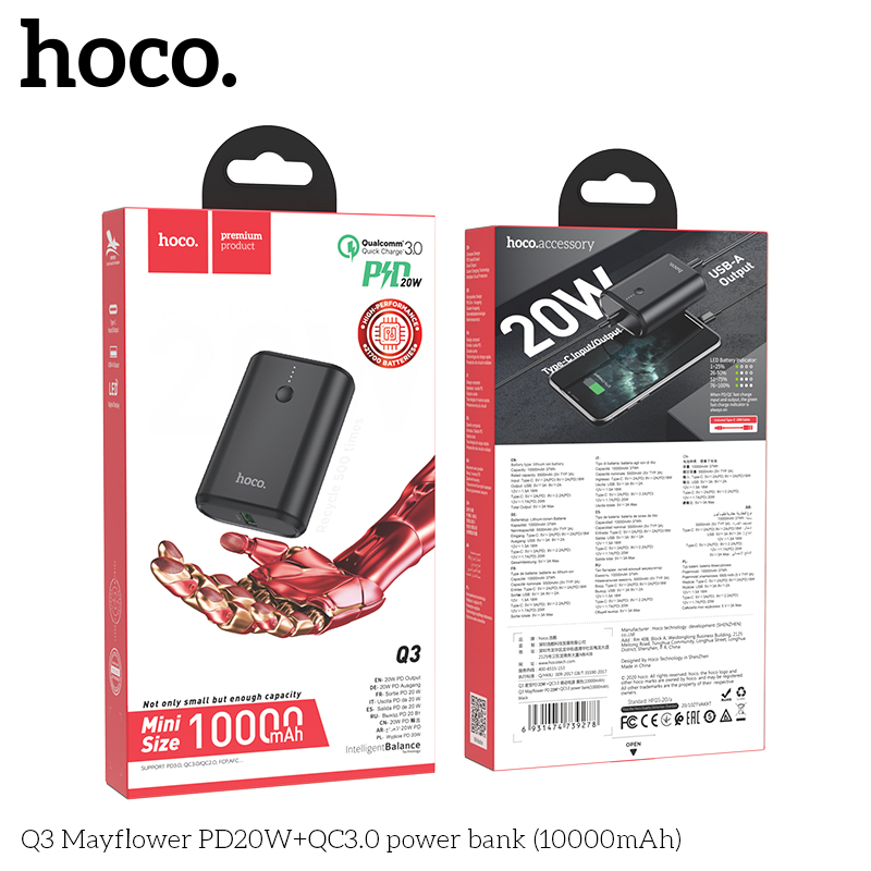 q3 hoco mayflower pd20wqc3 0 power bank 10000mah hocoborofone.vn