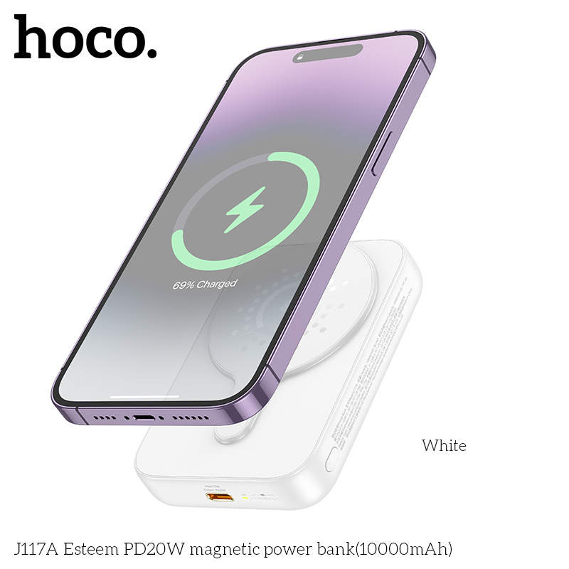 Sạc Dự Phòng Không Dây Hoco J117A PD20W 10000mAh