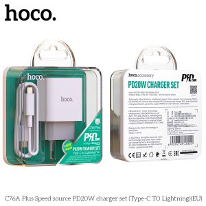 Bộ Sạc Nhanh Hoco C76A PLUS PD20W Type-C To Lightning