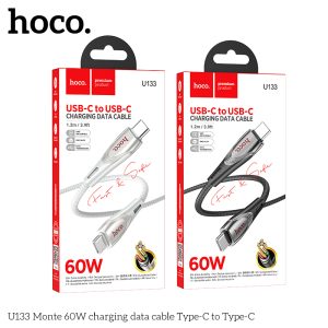 Cáp Sạc Dây Dù Hoco U133 Type-C to Type-C 60W