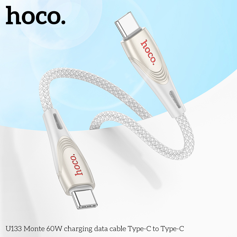 Cáp Sạc Dây Dù Hoco U133 Type-C to Type-C 60W