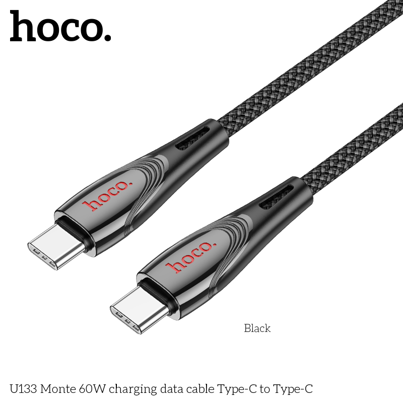 Cáp Sạc Dây Dù Hoco U133 Type-C to Type-C 60W