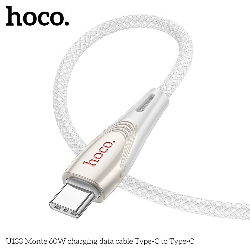 Cáp Sạc Dây Dù Hoco U133 Type-C to Type-C 60W